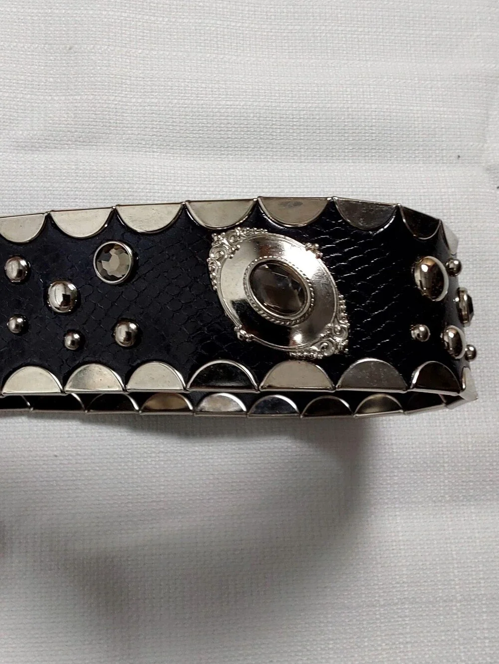 Studded Black Western Buckle Belt